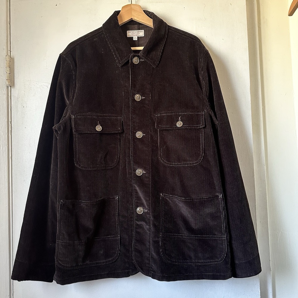 J. CREW Wallace & Barnes Corduroy Chore Jacket Dark Brown Outdoor Men's Medium